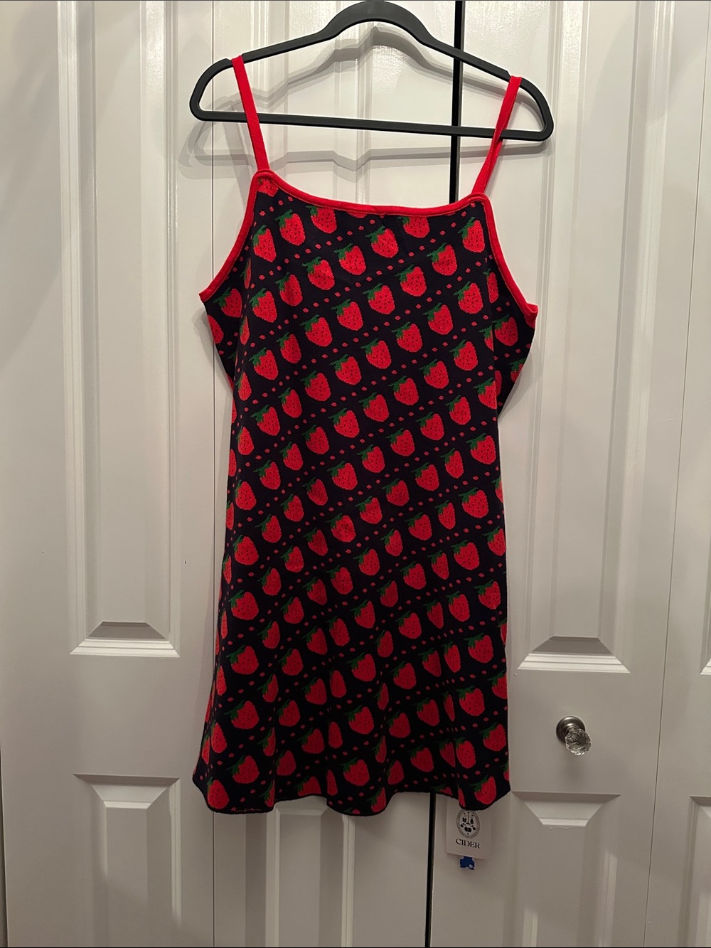 CIDER Strawberry Print Red & Black Sundress NWT 1XL